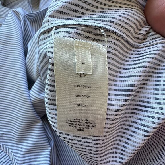 The Row Black & White Pedro Shirt Removable Collar Straight Front Long Back L - Picture 12 of 16